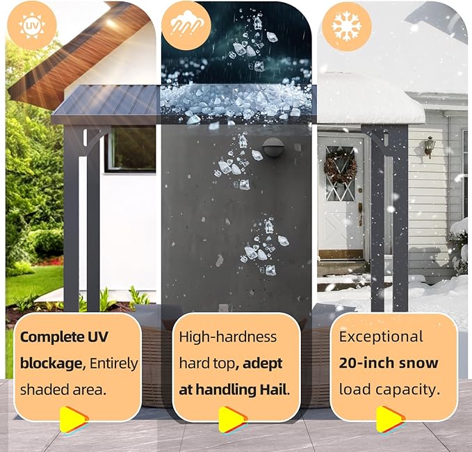 AECOJOY 8' x 20' Outdoor Hardtop Metal Gazebo - Image 4