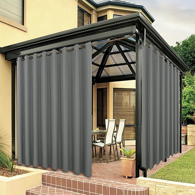 BONZER Outdoor Curtains for Patio Waterproof Thick Privacy Wide Grommet Light by Bonzer
