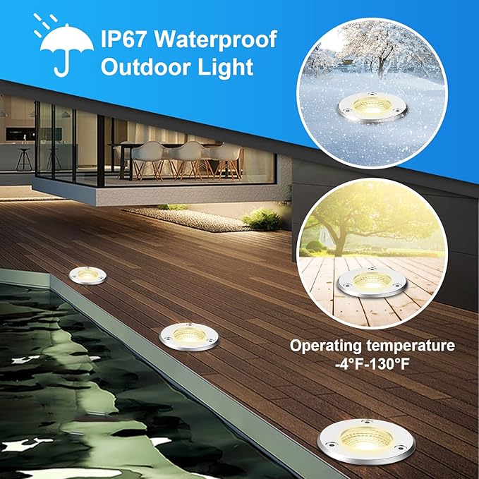 LED Landscape Lights, 12 Pack 7W Ground Lights - Image 3