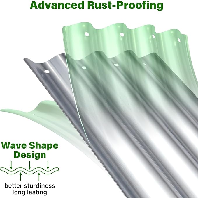 Galvanized Raised Garden Bed for Outdoor: 4X2X1ft Durable Metal Vegetable Plant - Image 4