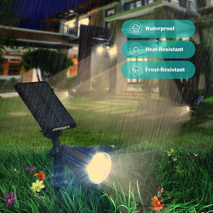 URPOWER Solar Lights Outdoor, Adjustable Spot Lights Outdoor, 2-in-1 Waterproof - Image 4