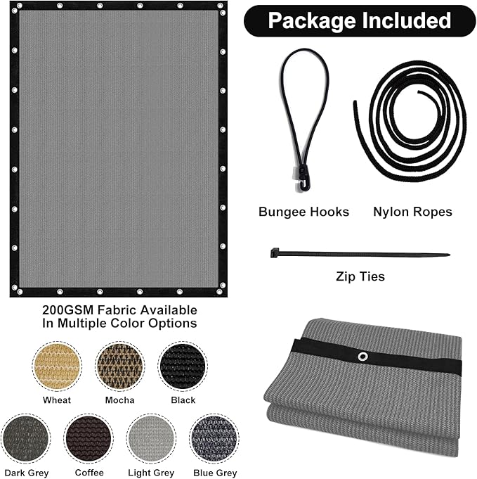Artpuch 90% Sun Shade Cloth, 4 x 8 FT Pergola Shade Cover Canopy - Image 7