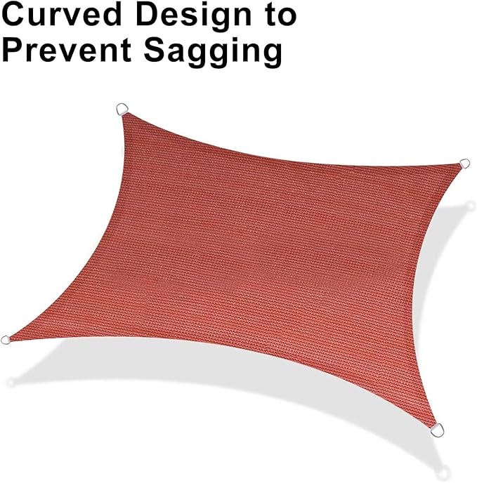 LOVE STORY Custom Size 10'x24' Terra Red Sun Shade Sail Rectangle UV Block - Image 6