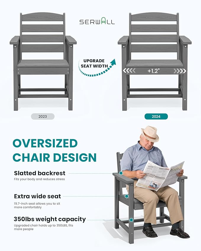 SERWALL Patio Dining Chair Set of 2 - Image 2