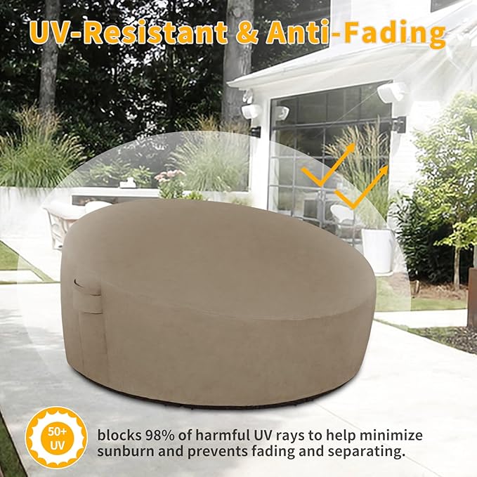 Easy-Going Heavy Duty 600D Outdoor Daybed Cover 88 Inch UV Resistant Patio - Image 4