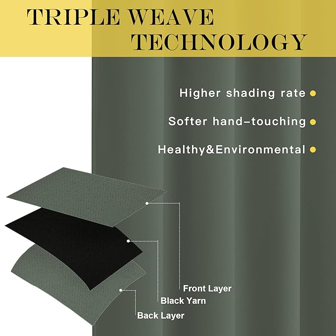NICETOWN Blackout Sliding Door Curtain 108 inches Long, Grommet Room Darkening - Image 4
