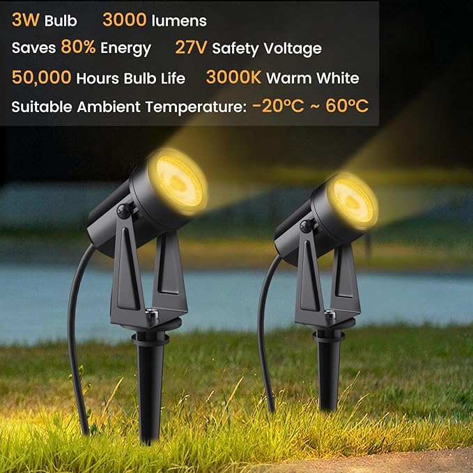 Low Voltage Landscape Lighting, 10 Pack Outdoor LED Landscape Spotlights - Image 4