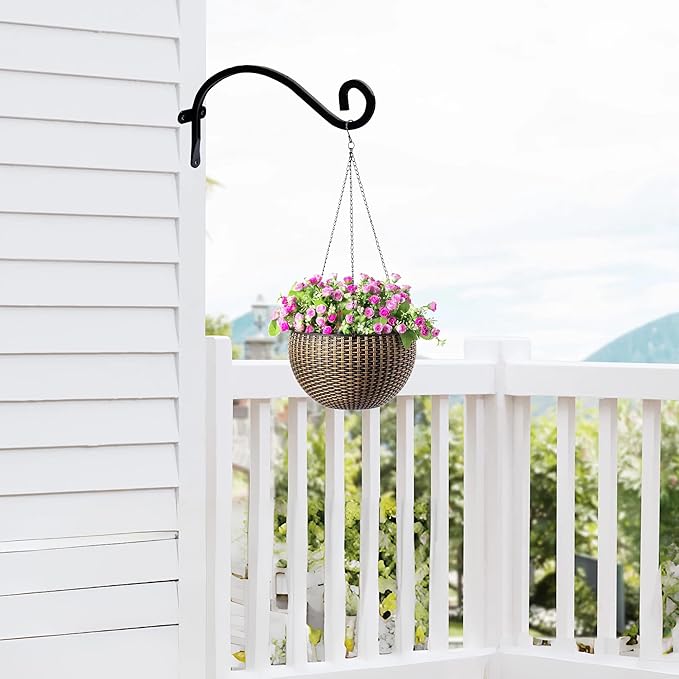 Hourleey 4 Pack Plant Hanger Outdoor, 8 Inch Heavy-Duty Hanging Plant Hook - Image 4