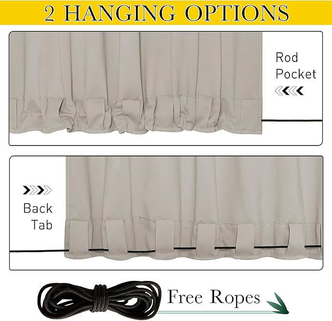 NICETOWN 2 Panels Outdoor Curtains - Image 2