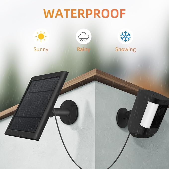 2 Pack 4W Solar Charger for Ring Spotlight & Stick Up Outdoor Cam, High - Image 5