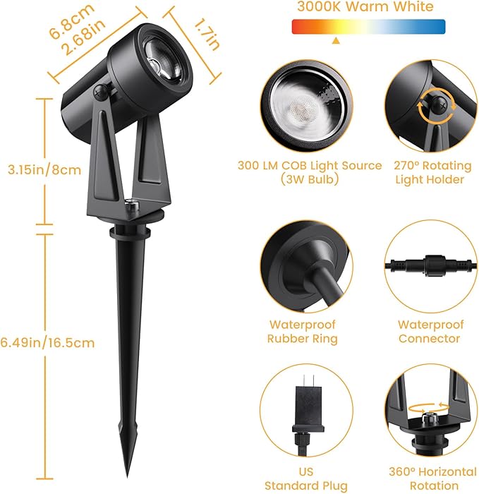 Low Voltage Landscape Lighting, 10 Pack Outdoor LED Landscape Spotlights - Image 2