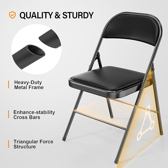 VINGLI 6 Pack Folding Chairs - Image 4