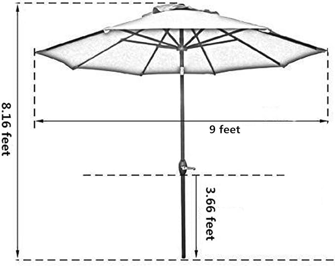 Sunnyglade 9' Patio Umbrella Outdoor Table Umbrella - Image 7