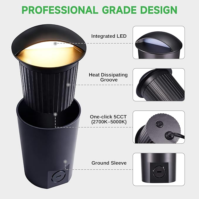 In Ground Well Lights 2700K - 12V Wired One Directional Inground Fixture - Image 6