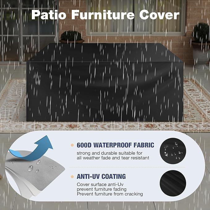 Aoxun Aluminum Patio Furniture Set 2 Seats, Oversized Outdoor Sectional - Image 6