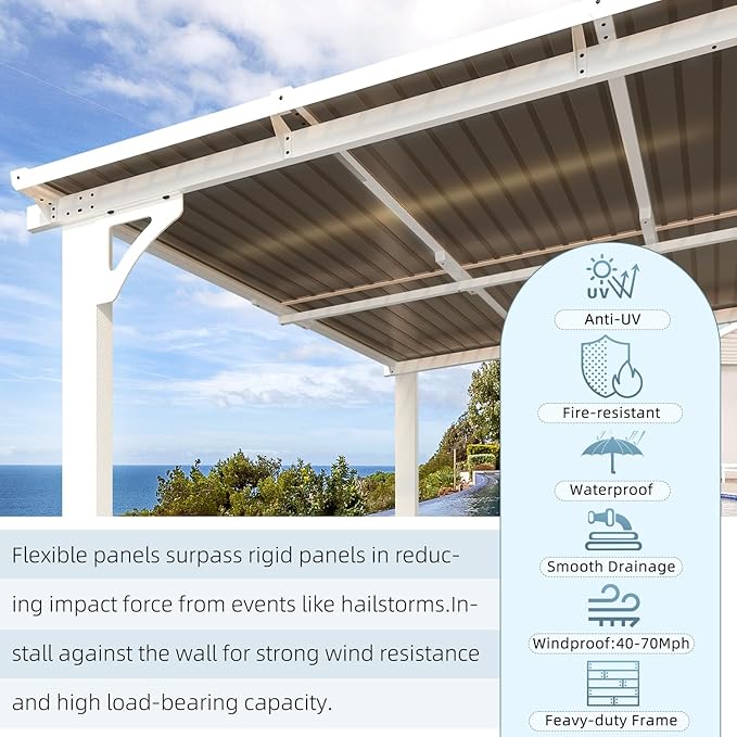 AECOJOY 20' x 8' White Outdoor Gazebo - Image 6
