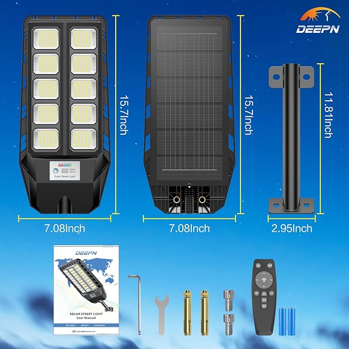 Solar Lights Outdoor, IP66 Waterproof Street Lights Outdoor, 6500K Dusk to Dawn - Image 6