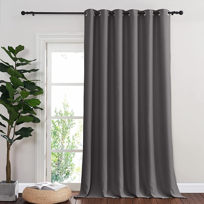 NICETOWN Blackout Sliding Glass Door Curtain 144 inches Long, Grommet Thermal by NICETOWN