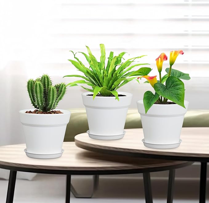 4 inch Small Plastic Nursery Pots, 16 Pack Plant Pots - Image 7