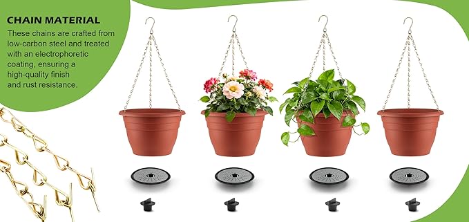 Hanging Planters 11 Inch, Self Watering Hanging Basket - Image 6