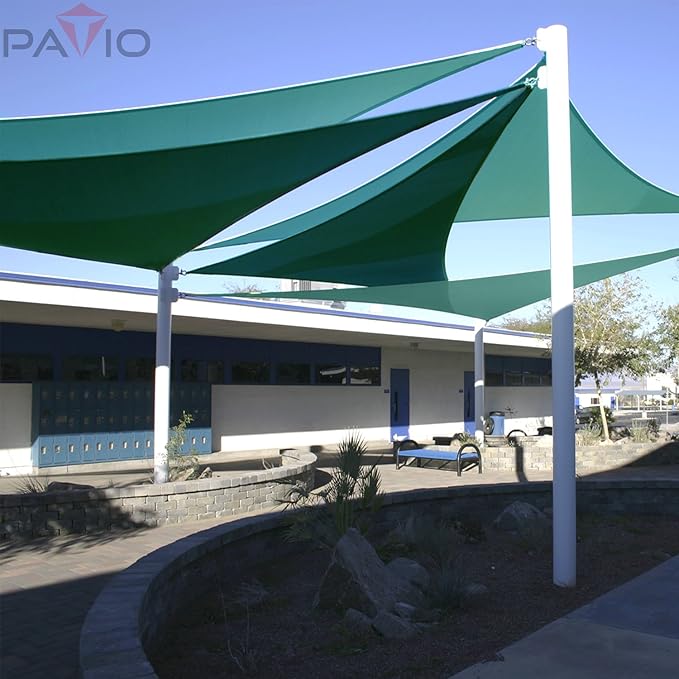 Patio Paradise 20' x 20' x 20' Sun Shade Sail Triangle Canopy Shade Cloth - Image 6