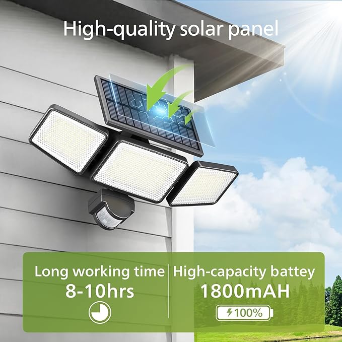 Philips Solar Security Light Outdoor 302 LED 1200lm，Solar-Powered Waterproof - Image 5