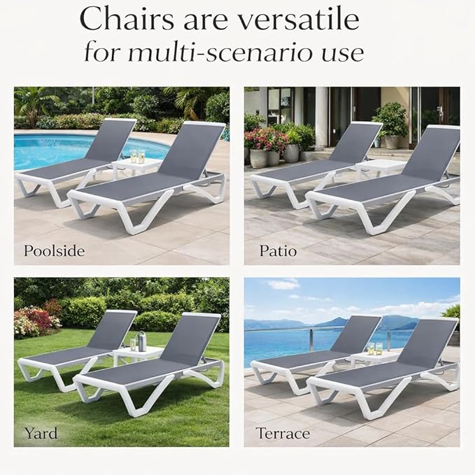 Kozyard Outdoor Chaise Lounge Chair, Full Flat Adjustable Patio Lounger - Image 8