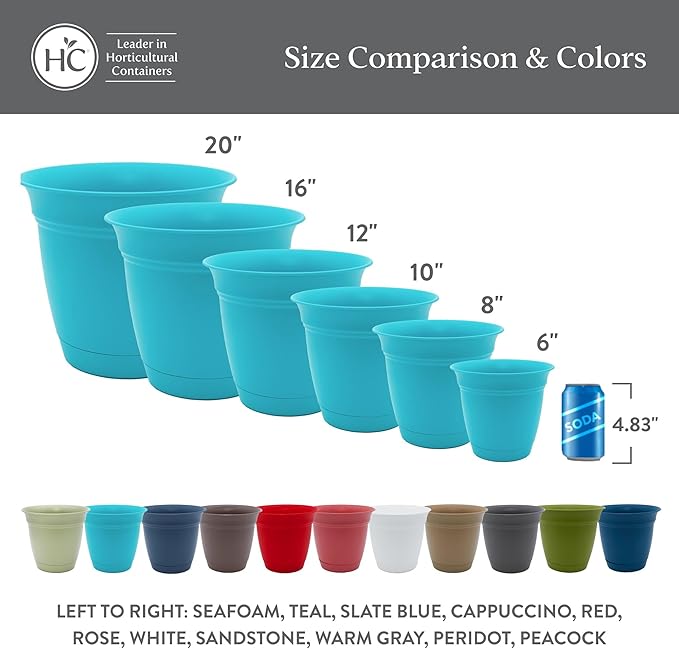 The HC Companies 10 Inch Eclipse Round Planter Pots - Image 7