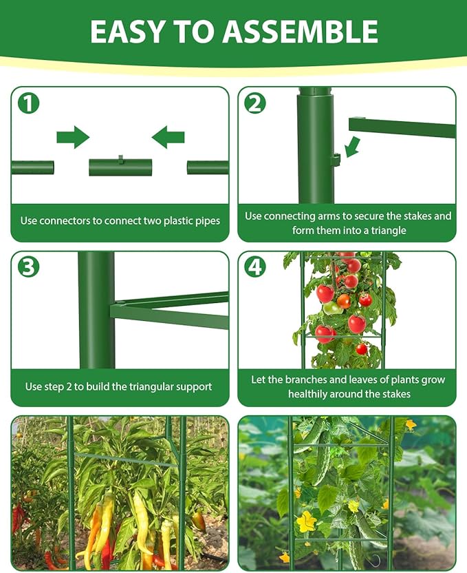 3 Pack Extra Larger Tomato Cages, 51in*17in Adjustable Tomatoes Plant Stakes - Image 9