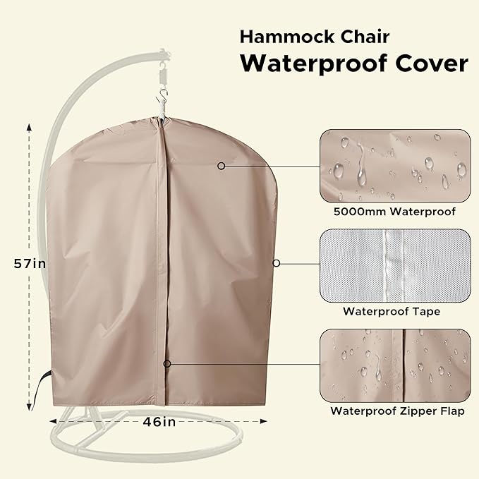 Miztli Hammock Chair with Hanging Chair Cover – Max 500 Lbs, Steel Spreader Bar - Image 3