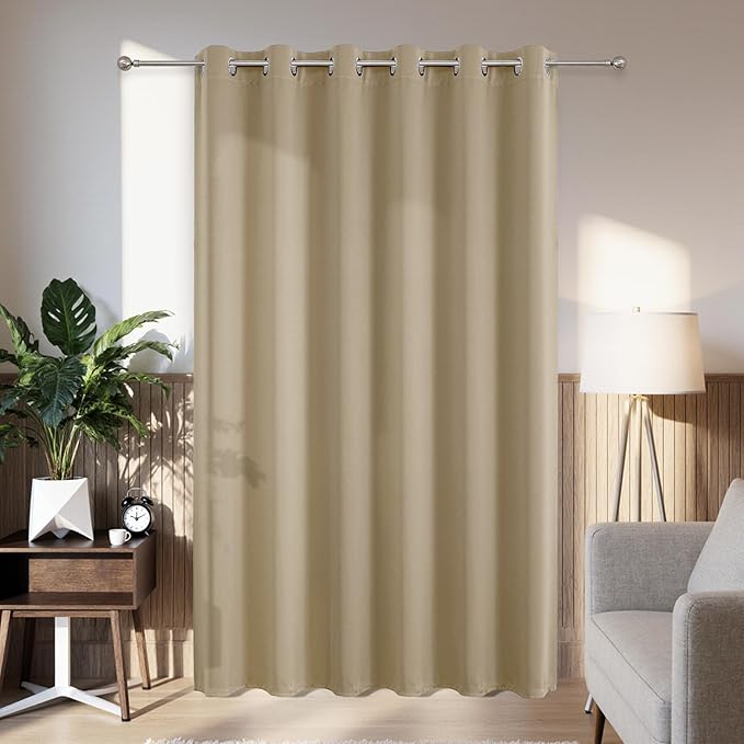 Joydeco Blackout Patio Sliding Door Curtains 90 Inches Long, Grommet Privacy by JOYDECO