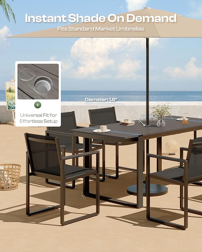 Outdoor Dining Chairs Set of 2, Aluminum Patio Dining Chiars - Image 5