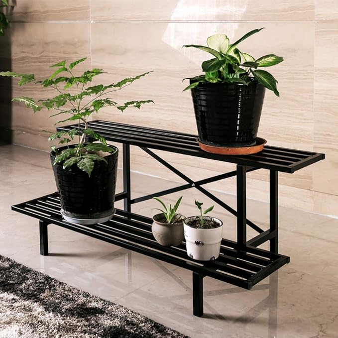 Zhongma 2 Tier Sturdy Metal Plant Stand Heavy Duty Plant Holder - Image 2