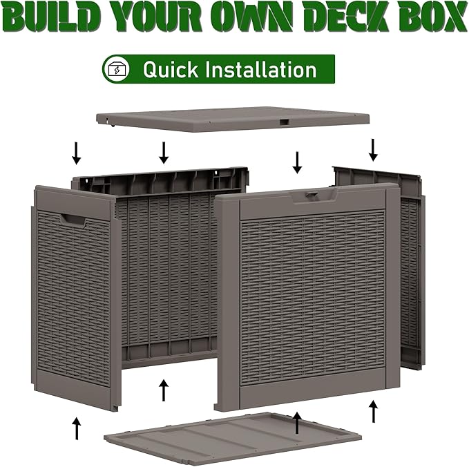 Outdoor Storage Box, Resin Deck Boxes Indoor and outdoor, Waterproof Storage - Image 3