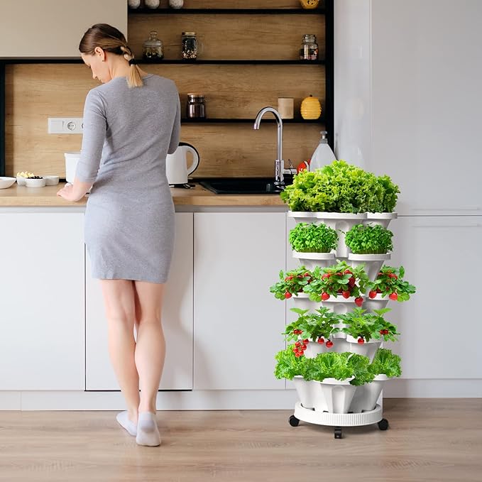 Strawberry Vertical Planters, 7 Tiered Stacking Tower Garden - Image 7