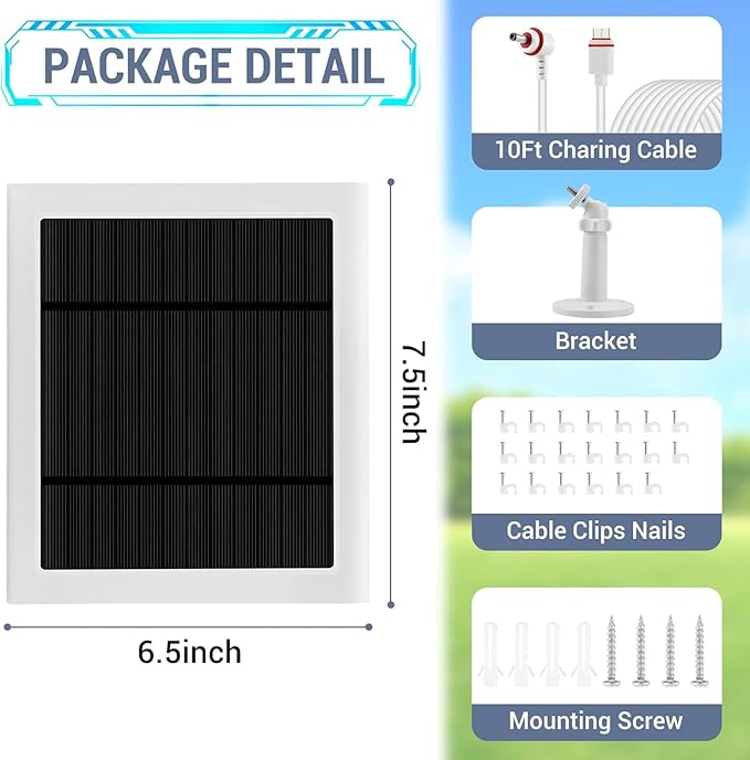 Solar Panel Outdoor for Ring Cameras Spotlight Cam Plus/Pro Stick Up Cam/Pro - Image 6