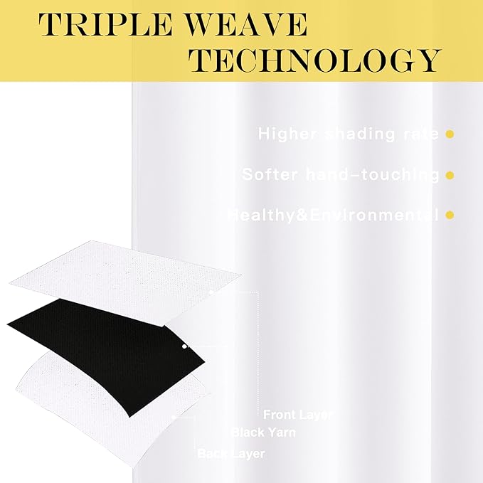 NICETOWN Room Darkening White Curtain 66 inches Long - Image 3