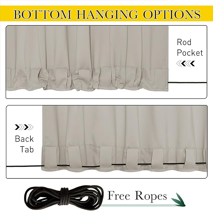 NICETOWN 2 Panels Privacy Outdoor Curtains - Image 4