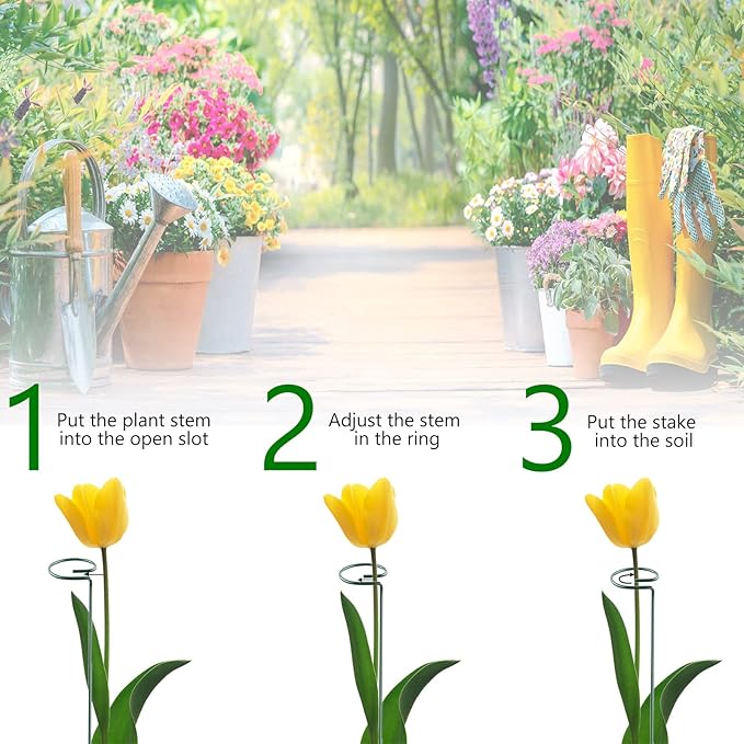 36 Inch 20 Packs Plant Support Stake Garden Single stemmed Plant Support Hoops - Image 4