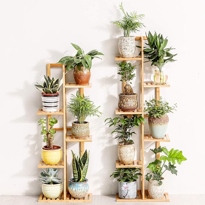Bamboo 5 Tier 6 Potted Plant Stand Rack Multiple Flower Pot Holder Shelf Indoor - Image 5