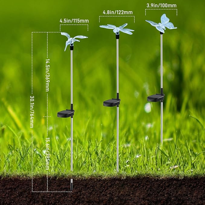 OxyLED Solar Garden Stake Lights 6 Pack Outdoor LED Figurine Lighting Color - Image 8