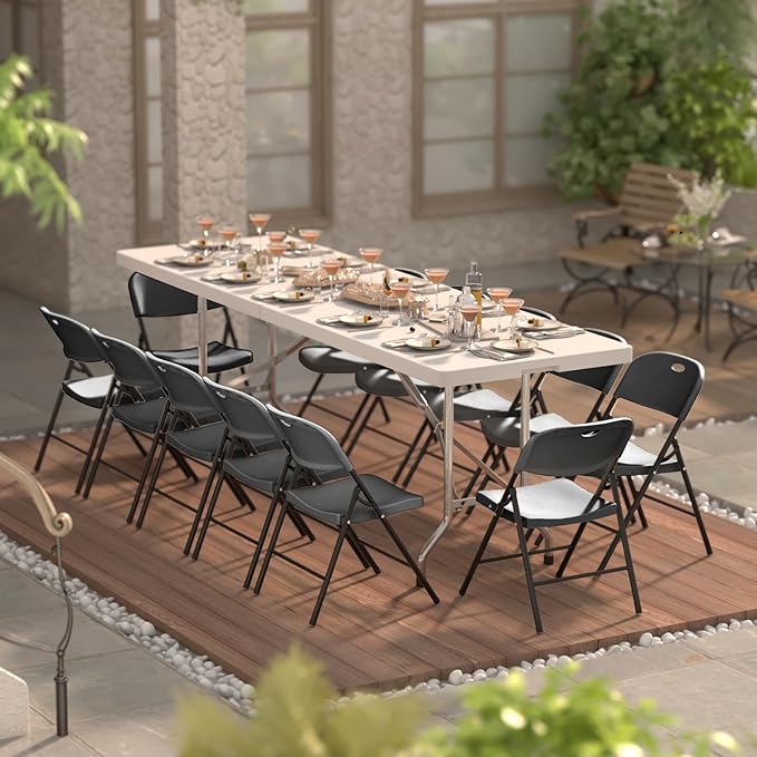Nazhura 350 Weight Limit Heavy Duty Plastic Folding Chair - Image 4