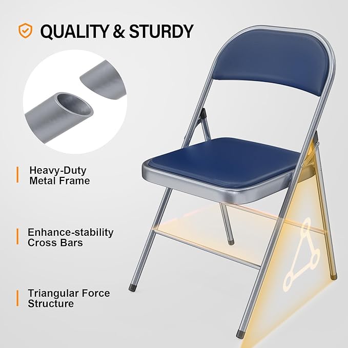 VINGLI 6 Pack Folding Chairs - Image 4