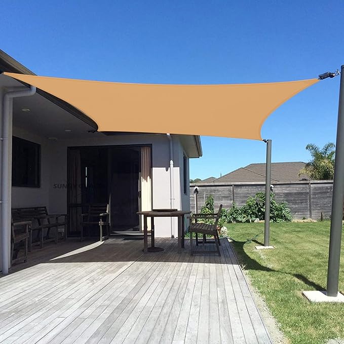 SUNNY GUARD Custom Size 7'x7' Peach Fuzz Sun Shade Sail Rectangle UV Block Shade by SUNNYGUARD