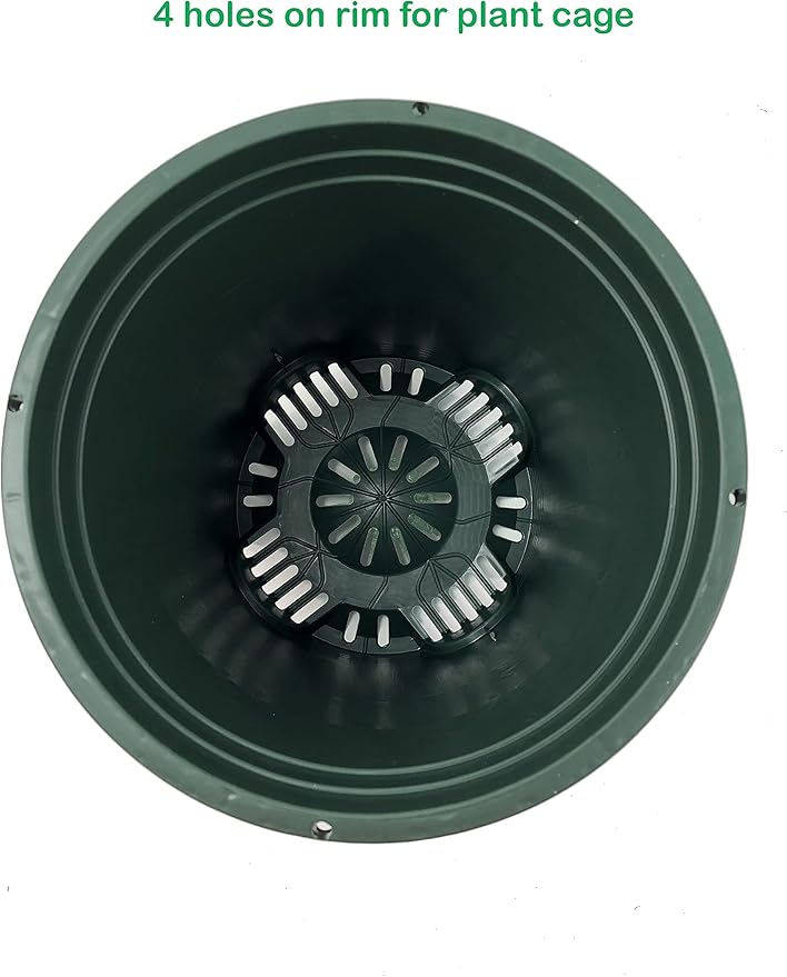 5 Gallon 10-Pack Green Nursery Pot Black Plastic Planters - Image 4