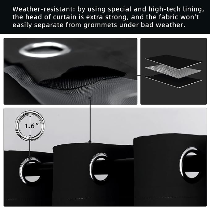 Outdoor Indoor Curtains W52 x L108 - Image 3