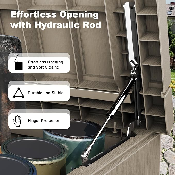 280 Gallon Outdoor Deck Box, Lockable Waterproof Outdoor Storage Boxes - Image 3