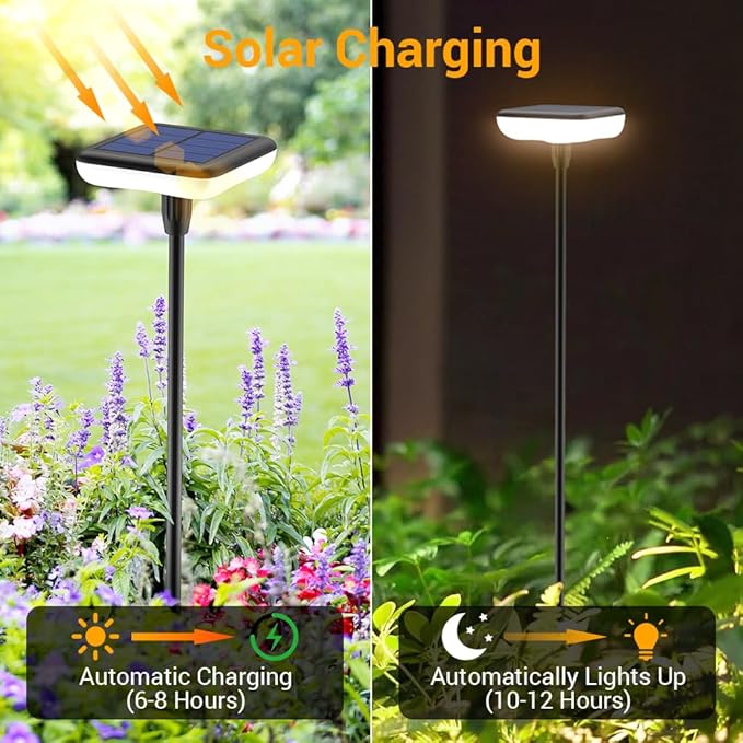 Solar Lights Outdoor Pathway 8 Pack IP65 Waterproof 31" Solar Garden Lights 2 - Image 3