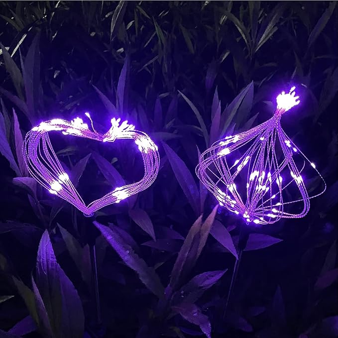 JJGoo Solar Firework Lights, 2 Pack 180 LEDs 2 Lighting Modes Solar Lights - Image 3