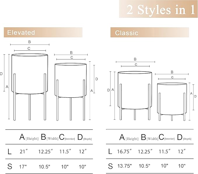 ARNIS Modern Plant Pots, Large Size Metal Pots - Image 7